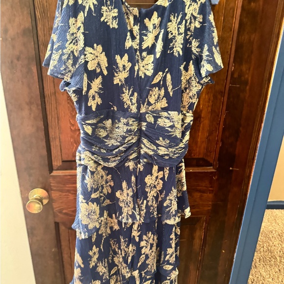 SLNY Blue and Cream Floral Maxi Dress - Picture 3 of 4